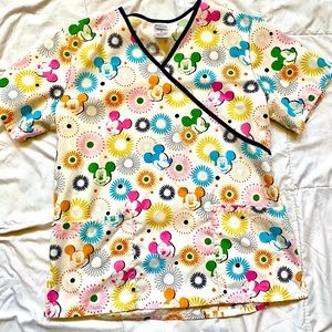 Disney scrubs top Disney nurse scrub top Mickey Mouse scrub top size medium